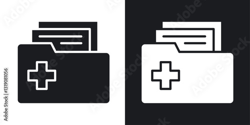 File medical vector icon set in solid style.