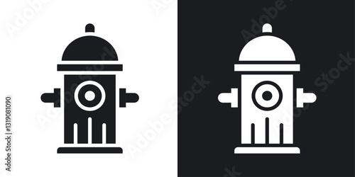 Fire hydrant vector icon set in solid style.