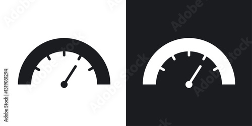 Gauge vector icon set in solid style.