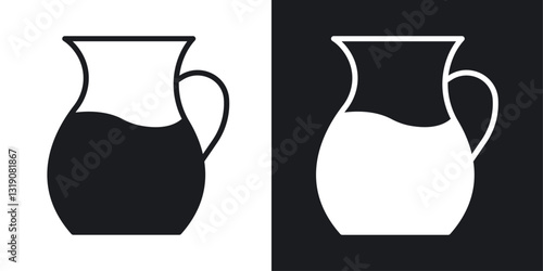 Jug vector icon set in solid style.