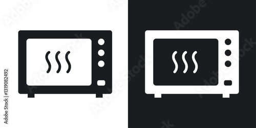 Microwave vector icon set in solid style.