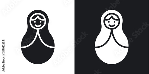 Nesting dolls vector icon set in solid style.