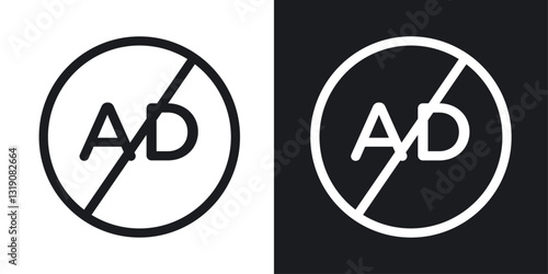 No audio description vector icon set in solid style.