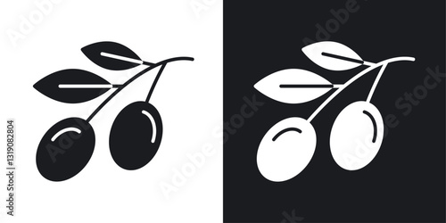 Olives vector icon set in solid style.