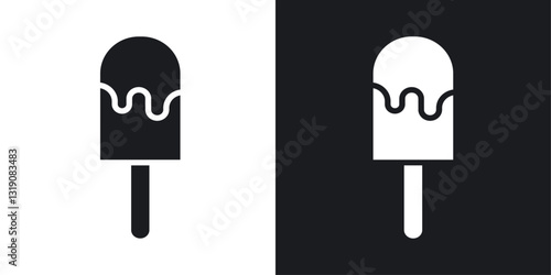Popsicle vector icon set in solid style.
