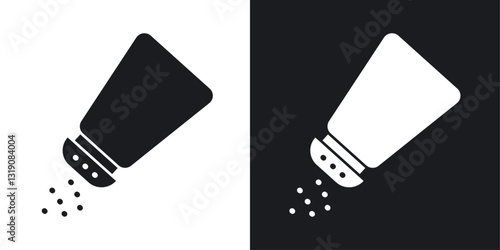 Salt shaker vector icon set in solid style.