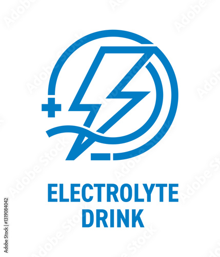 Electrolyte Water Drink icon - ions in drop, in bold line