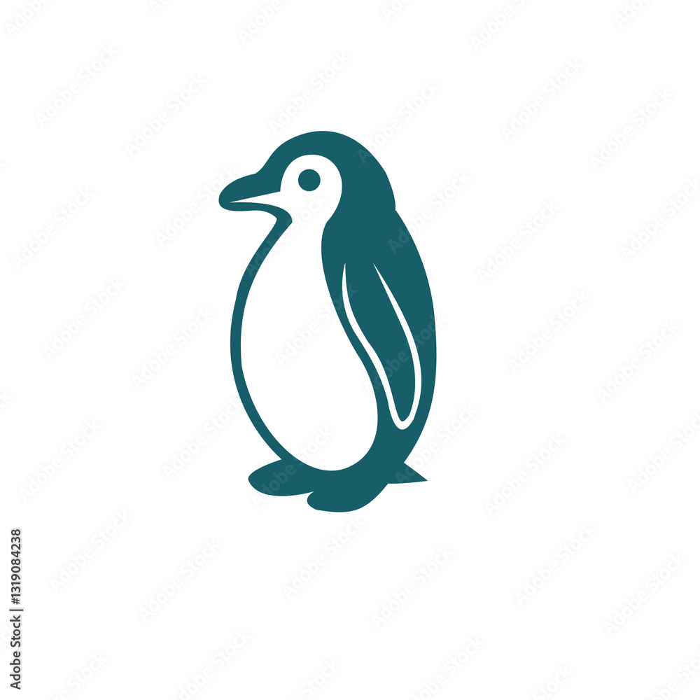 Obraz premium Minimalist penguin logo design for branding and marketing in modern vector style