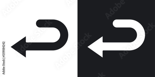 Send back vector icon set in solid style.