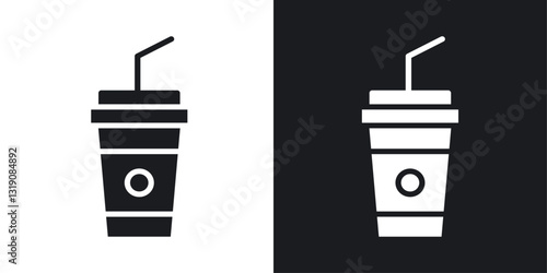 Swoosh Cup vector icon set in solid style.