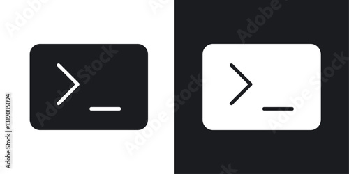 Terminal vector icon set in solid style.