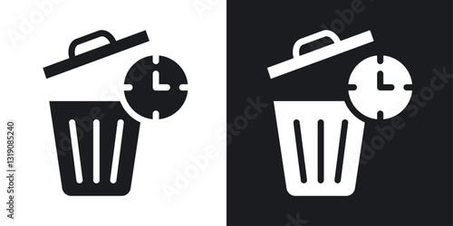 Time waste vector icon set in solid style.