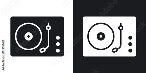 Turntable vector icon set in solid style.