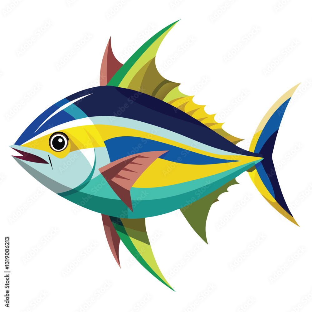 Obraz premium blue-tang-isolated-vector-image-on-a-white-background
