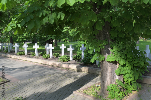 Graves of Ukrainian Sich Riflemen in the memorial square of Ivano-Frankivsk, Ukraine. photo