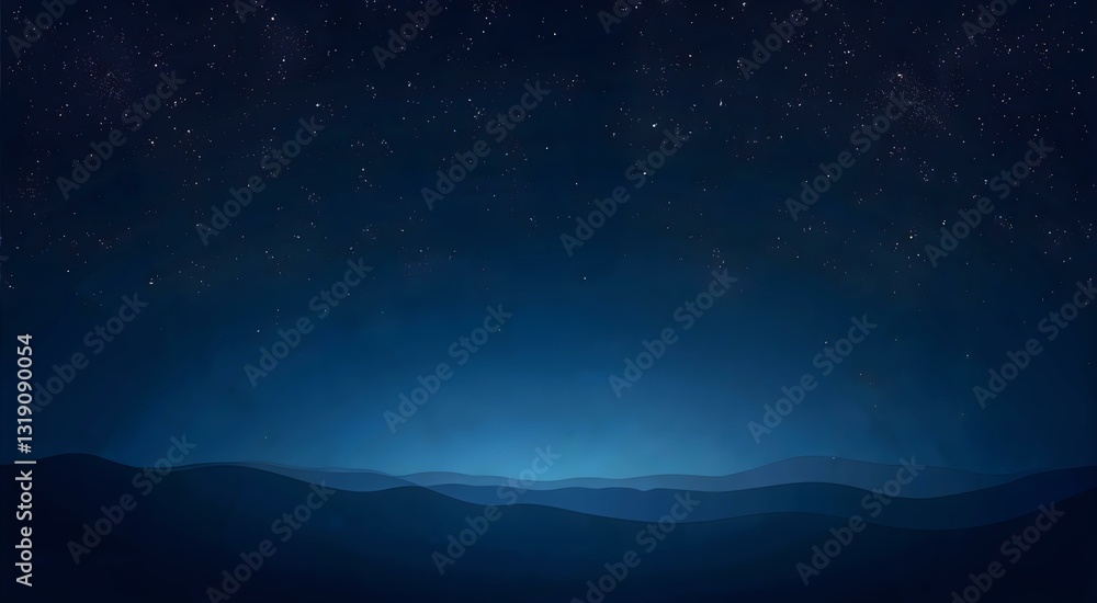 Fototapeta premium Artistic rendering of a star-filled night sky blending into serene blue and black gradient