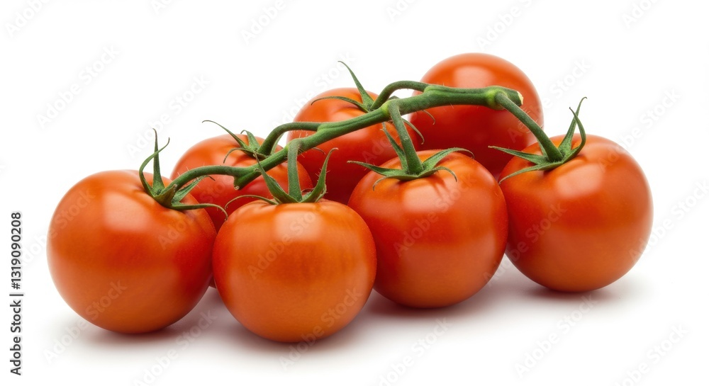 Ripe Tomatoes on the Vine Isolated on White Ripe Tomatoes on the Vine Isolated on White