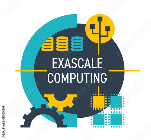 Exascale computing emblem supercomputer performance