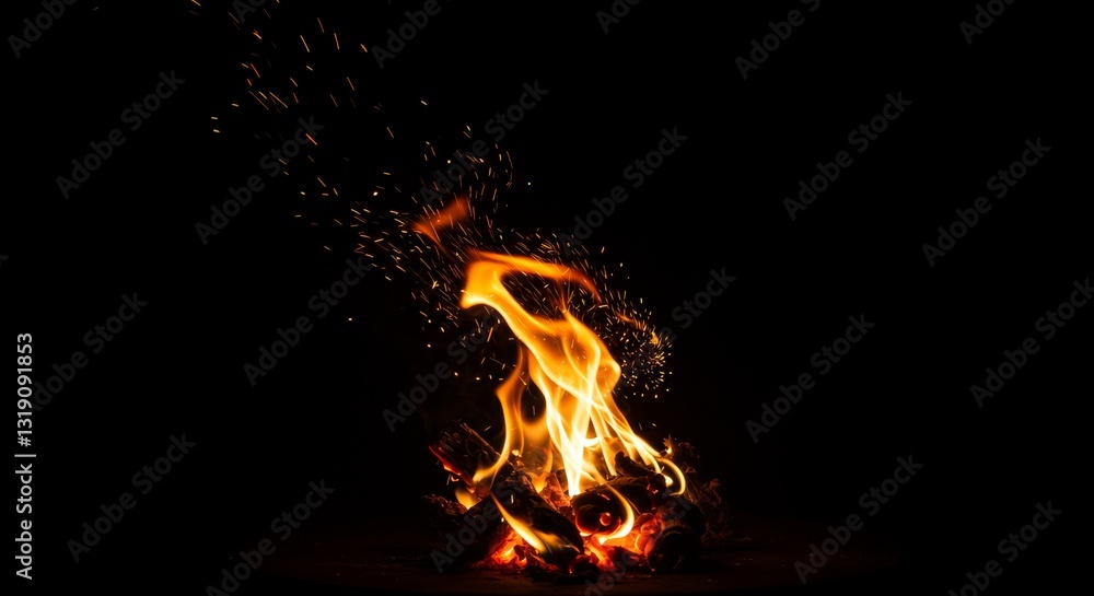 Fototapeta premium fire on a black background