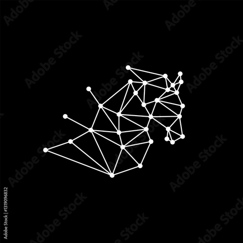 Horse Animal in Network Circuit Node, Technology and Blockchain Logo Design Vector