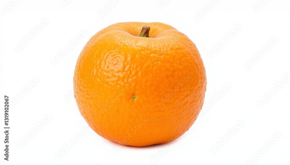 Single Ripe Orange With Textured Peel On White Background Single Ripe Orange With Textured Peel On White Background
