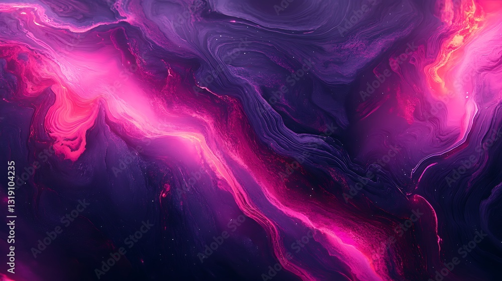 Obraz premium Abstract Cosmic Nebula Pink Purple and Dark Swirling Galaxy Background