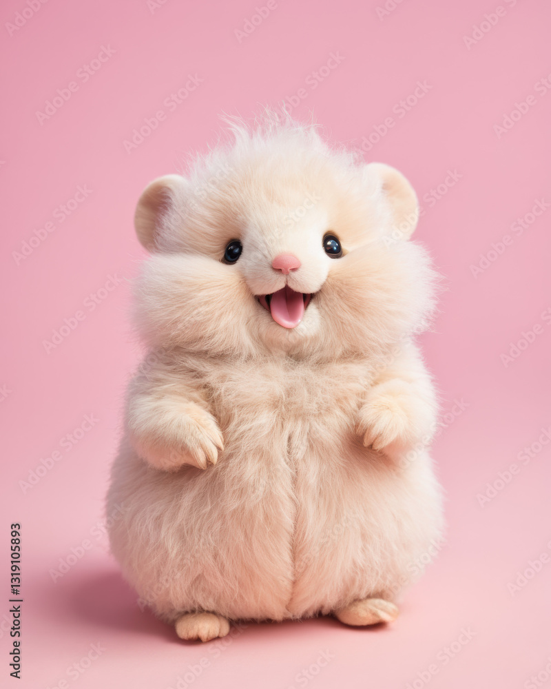 cute fluffy baby mole doll with tiny wings on pastel backdrop, joyful expression, ultra kawaii style. cute fluffy baby mole doll with tiny wings on pastel backdrop, joyful expression, ultra kawaii style.