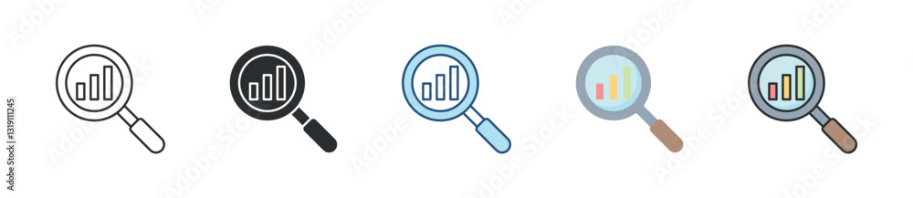 Analytics Icon Set Multiple Style Collection Analytics Icon Set Multiple Style Collection