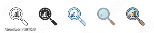 Analytics Icon Set Multiple Style Collection