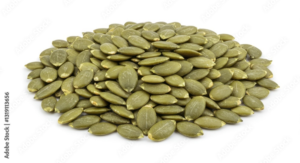 Pile of Pumpkin Seeds Isolated on White Background Pile of Pumpkin Seeds Isolated on White Background