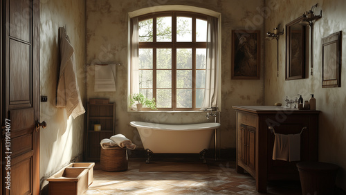 Modern Nordic-Inspired Bathroom with Natural Tones