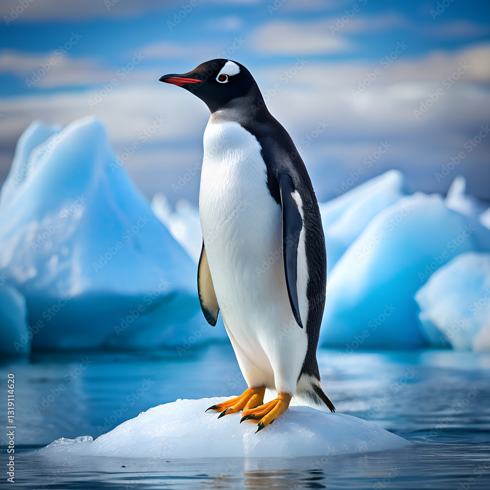 Fototapeta premium penguin on the rocks