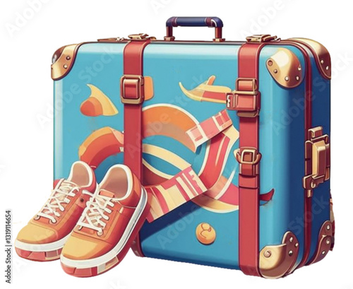 Simple Suitcase Black and White Travel Icon [ ]