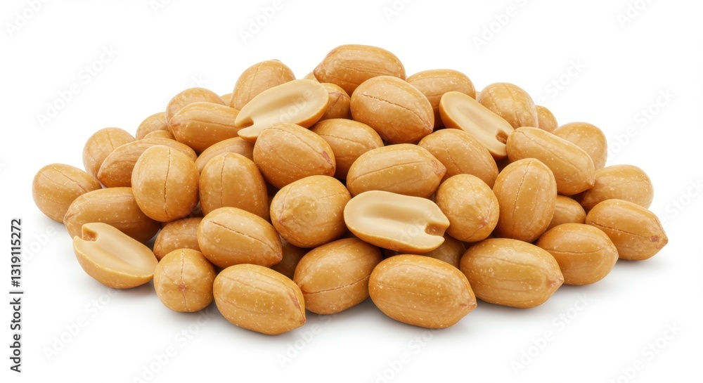 Roasted Peanuts Isolated on White Background Roasted Peanuts Isolated on White Background