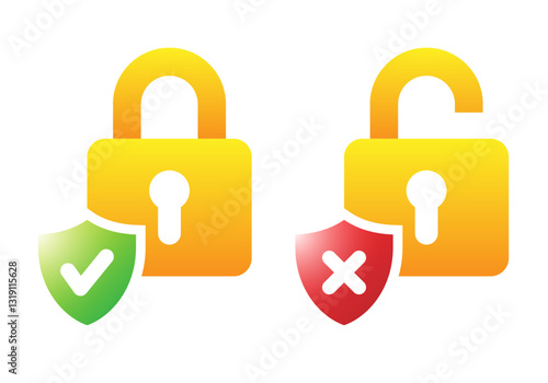 locked and unlocked padlock icons