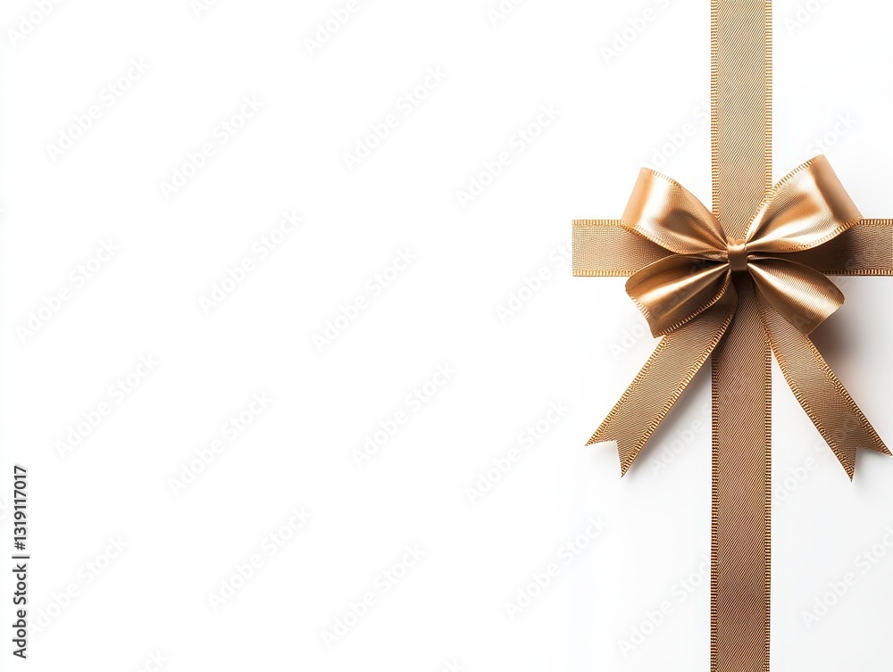 Elegant gift box with a golden ribbon on a white background, perfect for celebrations Elegant gift box with a golden ribbon on a white background, perfect for celebrations