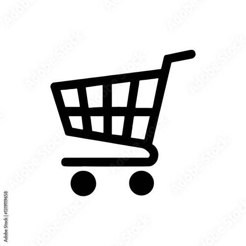 Shopping Cart Icon - High-Quality Vector Image for E-commerce and Retail