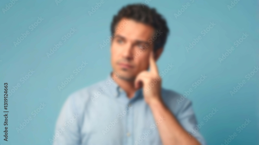 Blurred background capturing an image of thoughtful creativity, with a light blue backdrop emphasizing modern design Blurred background capturing an image of thoughtful creativity, with a light blue backdrop emphasizing modern design