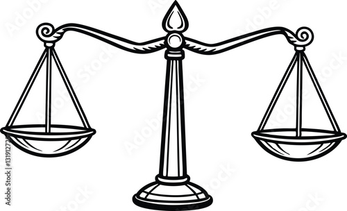 Scales of justice isolated on white background