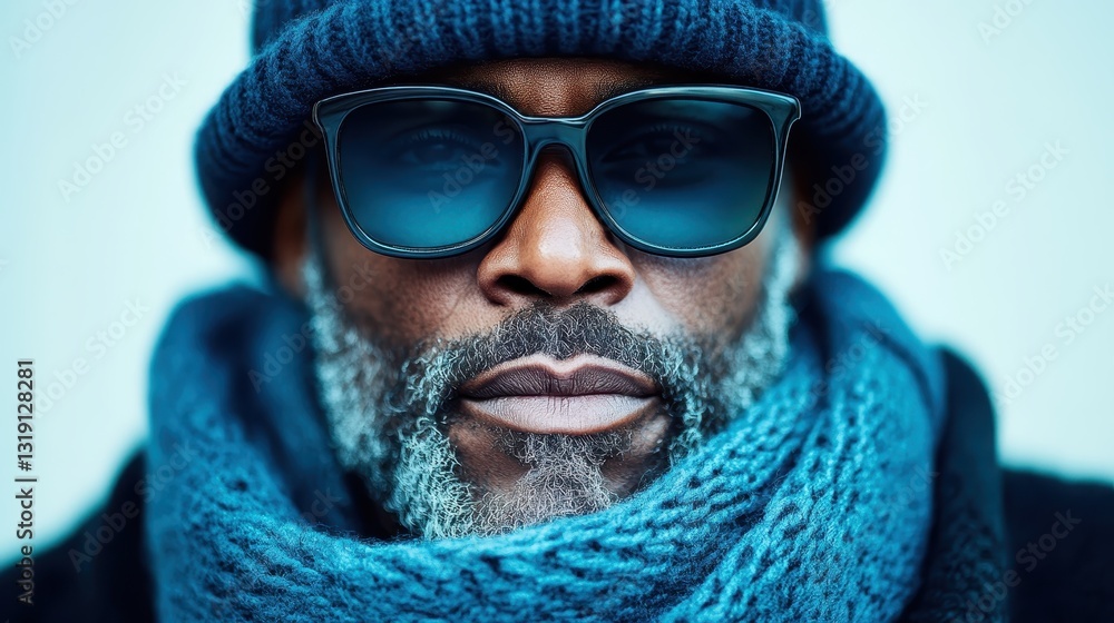 A stylish man with sunglasses and a blue scarf showcases sophistication and confidence, embodying modern urban aesthetics combined with a touch of elegance and charm. A stylish man with sunglasses and a blue scarf showcases sophistication and confidence, embodying modern urban aesthetics combined with a touch of elegance and charm.