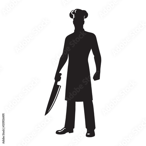 Passionate Butcher silhouette, dedicated to the art of butchery - Butcher illustration - Minimalist Butcher vector - Profession silhouette
