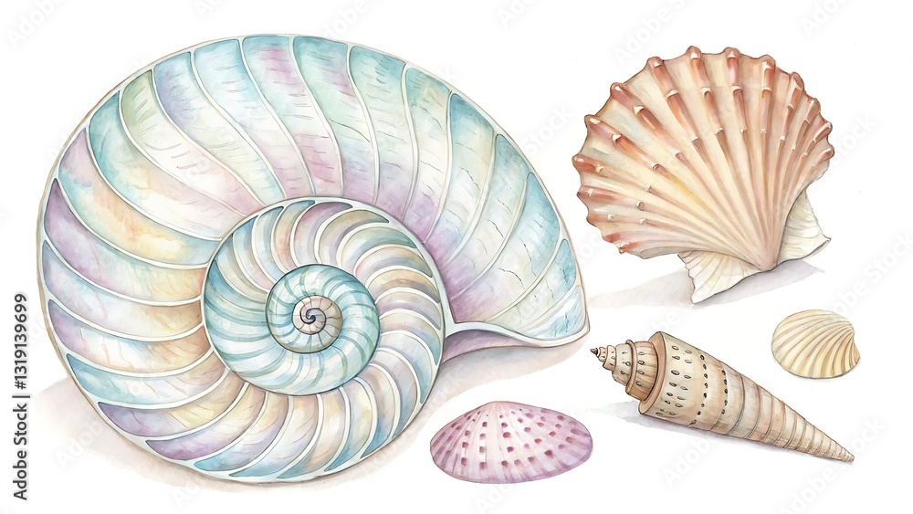 Obraz premium sea shell isolated on white background