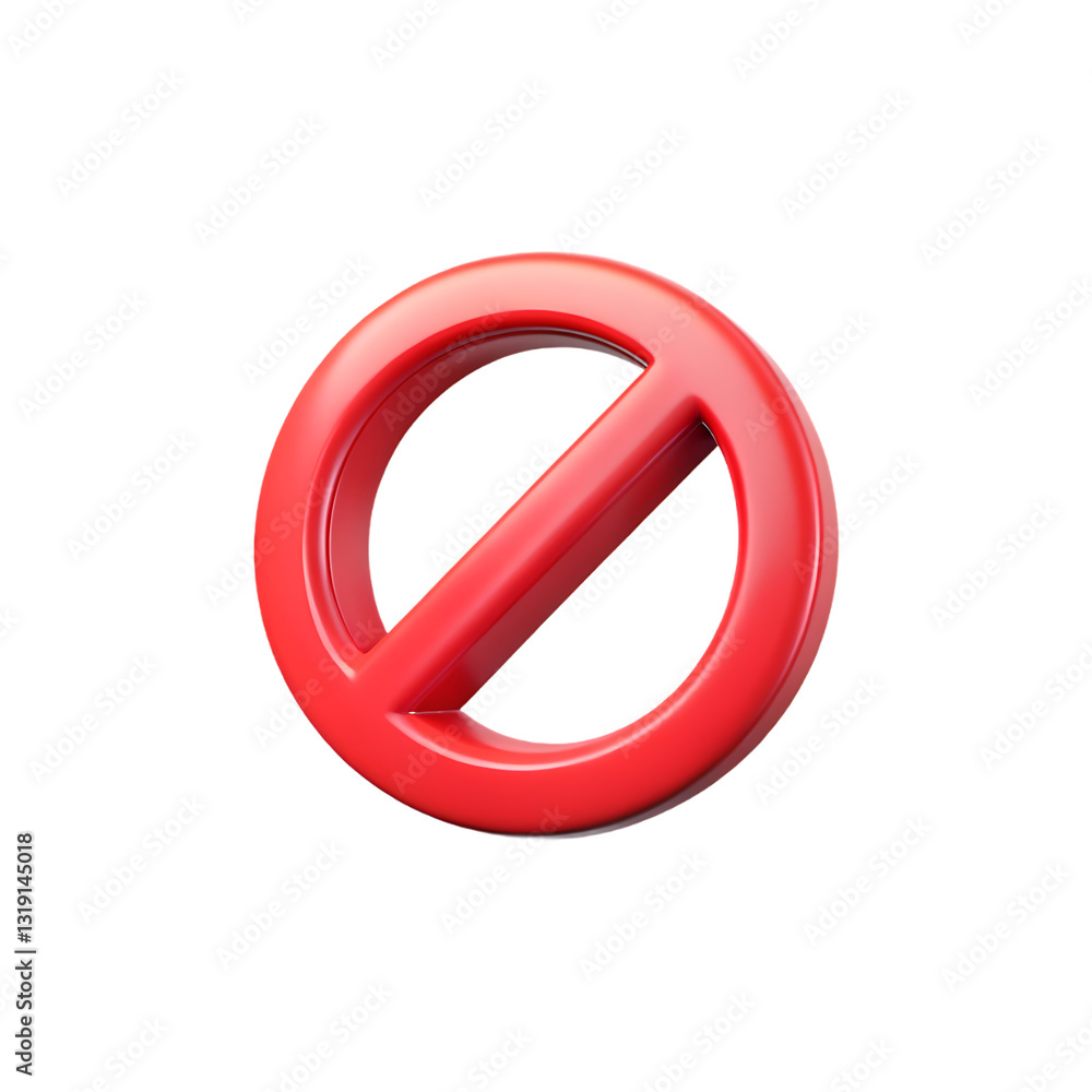3D Render of Forbidden Sign with Red Circle and Warning Symbol 3D Render of Forbidden Sign with Red Circle and Warning Symbol