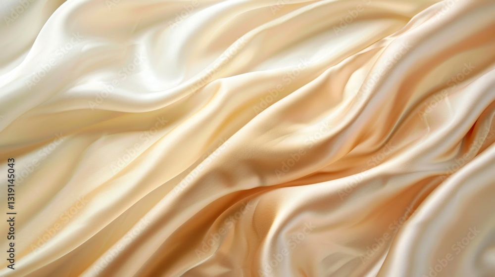 Smooth Ivory Champagne Satin Background with Soft Waves Smooth Ivory Champagne Satin Background with Soft Waves