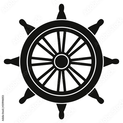 rudder of a sailing boat silhouette vector illustration