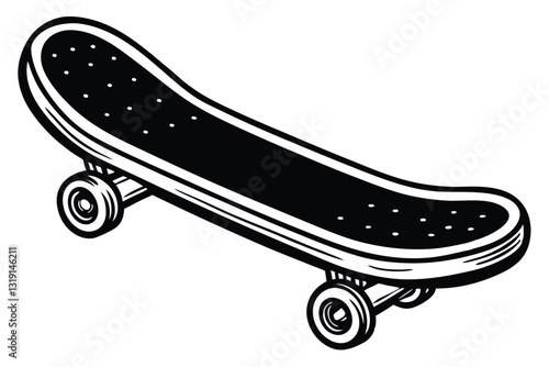 Skateboard icon silhouette vector, skateboard sport illustration
