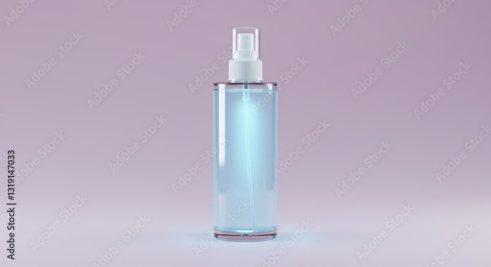Elegant Body Mist Bottle with Glowing Translucent Liquid Elegant Body Mist Bottle with Glowing Translucent Liquid