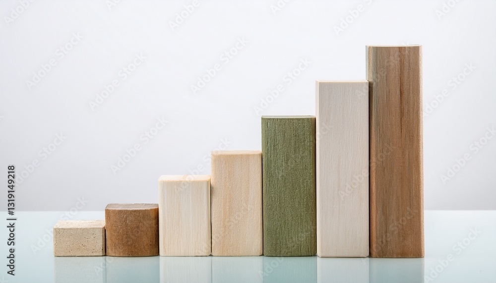 wooden blocks arranged in a staircase pattern to represent business growth, success and development wooden blocks arranged in a staircase pattern to represent business growth, success and development