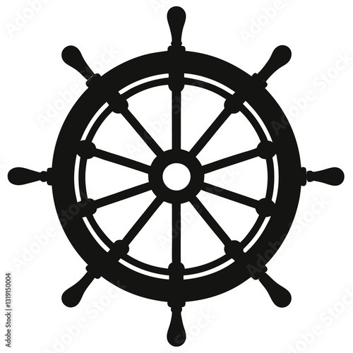 ship wheel silhouette vector illustration