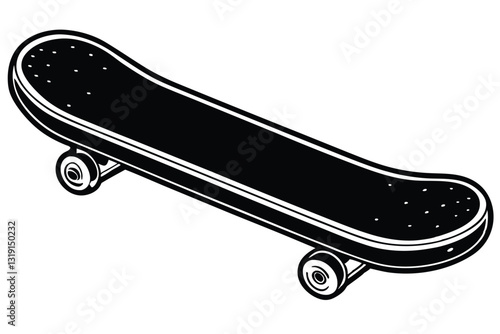 Silhouette skateboard isolated on white background
